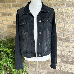 Free People Black Denim Jacket Black/Size M